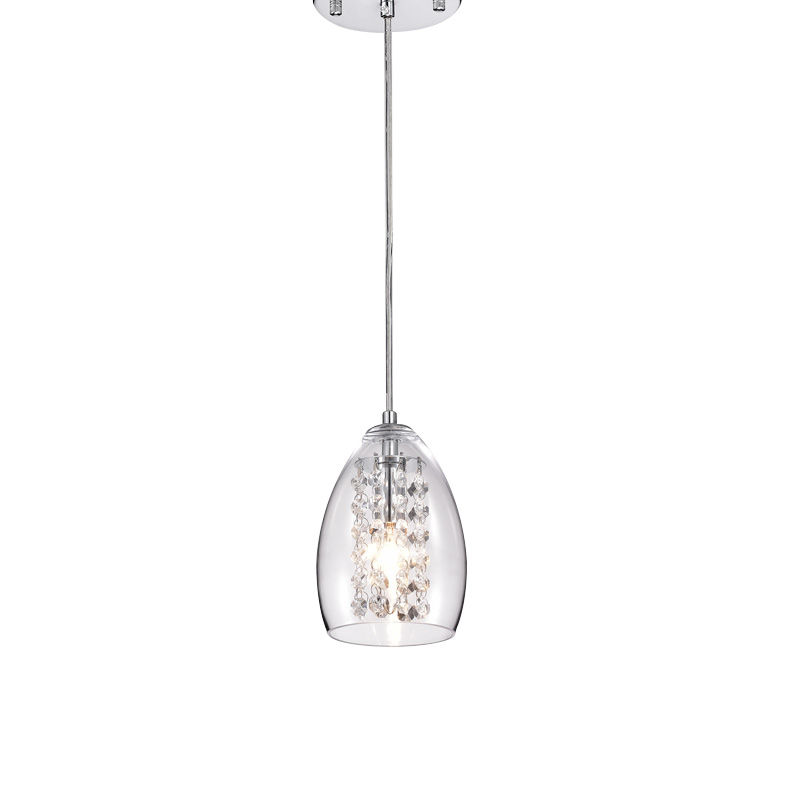 IM Lighting 1-light chrome modern metal clear glass lighting indoor decorarion contamporary crystal pendant lamp
