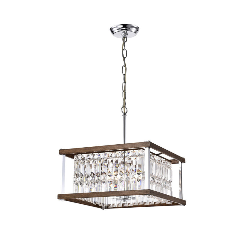 IM Lighting 4-light Chrome modern design modern metal lamp wood grain color classic indoor light luxury crystalpendent lamp