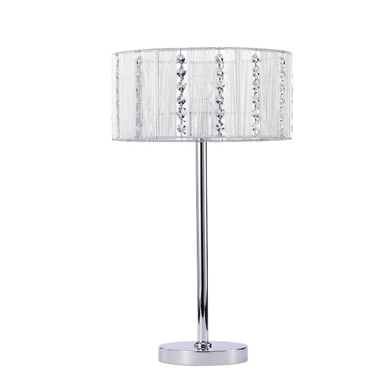 IM Lighting 1-light brushed silver round shade modern metal crystal lamp high quality indoor decorative table lamp