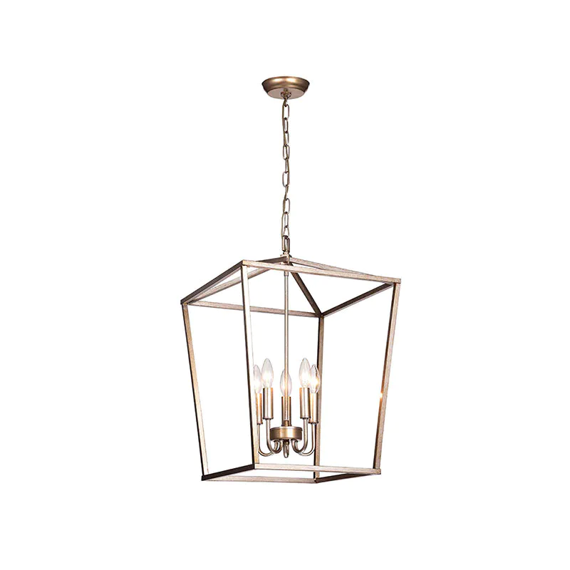 IM Lighting 5-light modern light brown color metal lamp contamporary design rustic chandelier light glam
