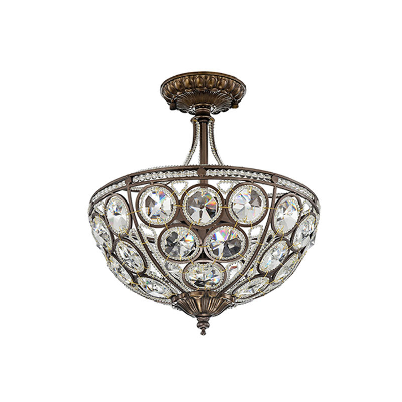 IM Lighting 4-light ancient bronze color metal lamp modern crystal Elizabeth style decor ceiling lamp