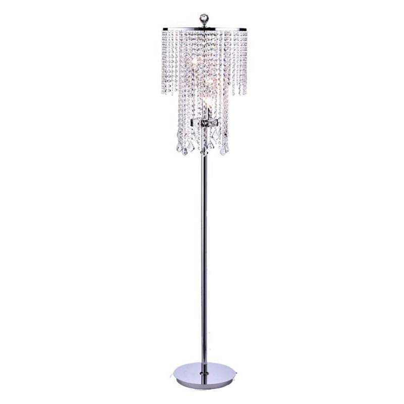 Floor Lamp Wholesale Supplier For 3-Lightchrome Crystal Standing Floor Lamp