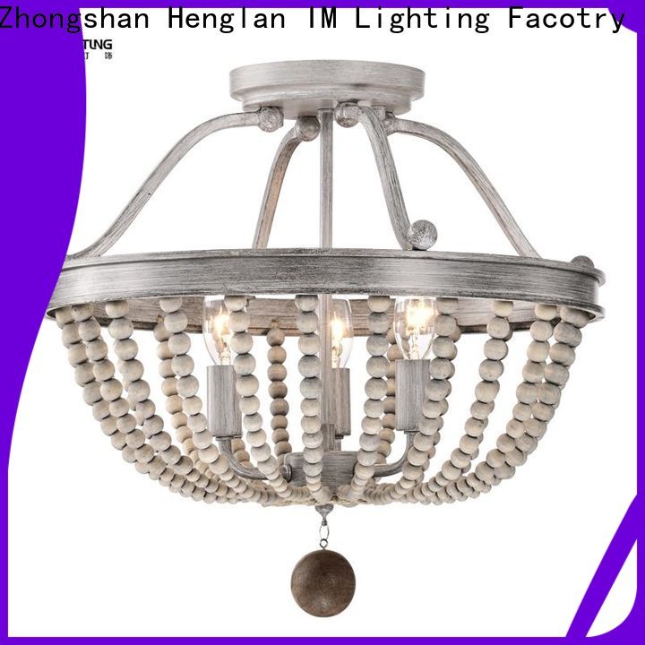 Wholesale large wood bead chandelier company For bedroom