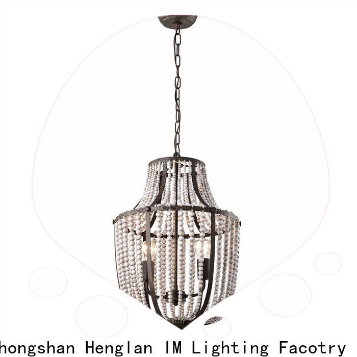 IM Lighting round wood bead chandelier for business For corridor