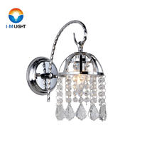 IM Lighting 1-light chrome color modern metal crystal contamporary retro decoration wall lamp
