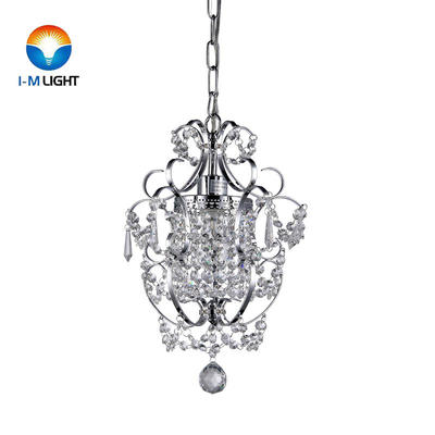 IM Lighting 1-light chrome modern crystal elegant design contemporary wrought iron chandelier light