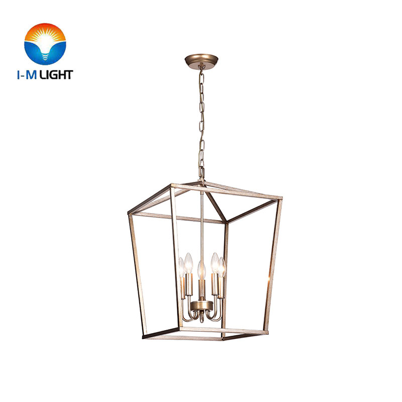 IM Lighting 5-light modern light brown color metal lamp contamporary design rustic chandelier light glam