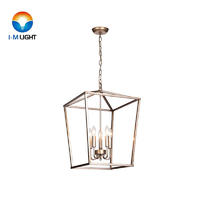 IM Lighting 5-light modern light brown color metal lamp contamporary design rustic chandelier light glam