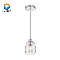 IM Lighting 1-light chrome modern metal clear glass lighting indoor decorarion contamporary crystal pendant lamp