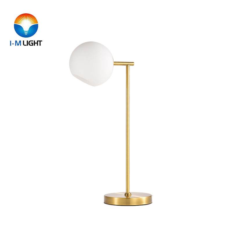 IM Lighting 1-light wholesale postmodern metal base glass ball shadelamp standing desk table lamp