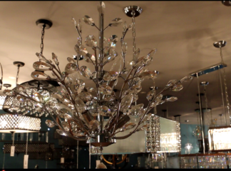 Modern wrought iron light luxury crystal chandelier