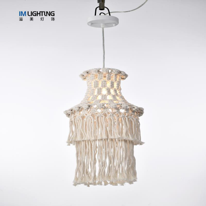 IM Lighting Romantic retro cotton rope woven lampshade American home sense pendant lampshade