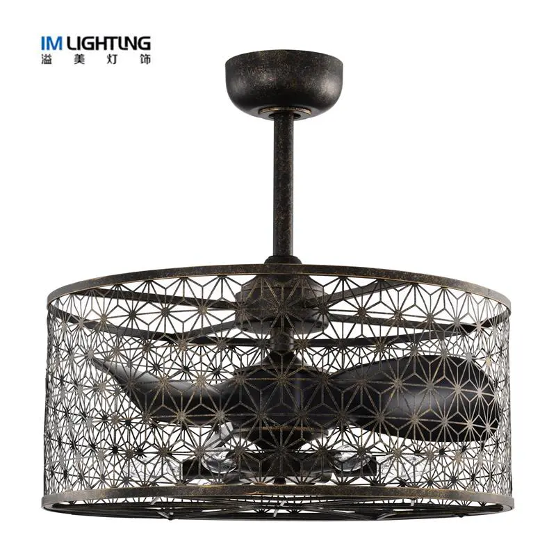 IM Lighting 6-light Modern Design Print Craft Retro Ceiling Fan Lamp
