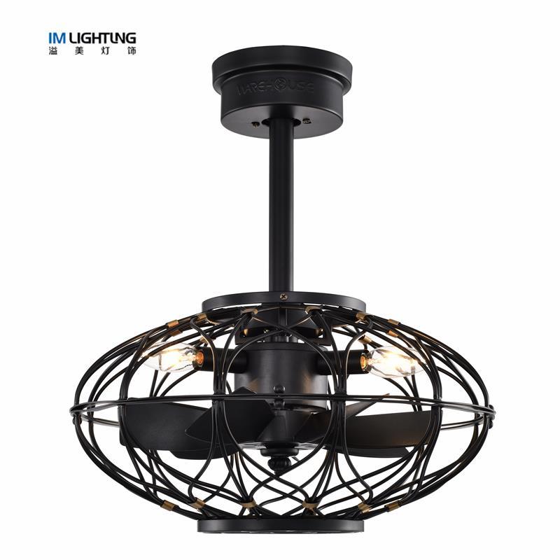 IM Lighting 3-light Retro industrial small fan blade cross-border ceiling fan for bedroom